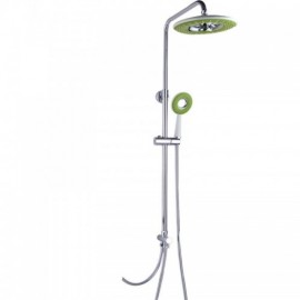 Chrome Shower Faucet With Hand Shower Chrome+Green