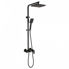 Elegant Black Shower Faucet With High Shower Head For Bathroom