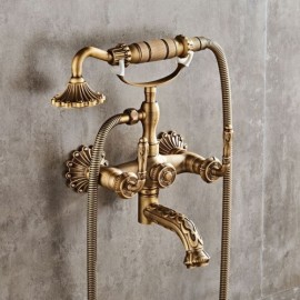 Antique Brass Shower Faucet With Faucet For Bathroom