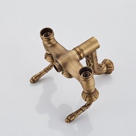 Antique Brass Shower Faucet With Faucet For Bathroom