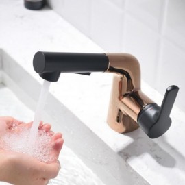 Basin Faucet With Retractable Nozzle Contemporary Style