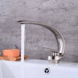 Basin Faucet With Modern Long Arc Design For Bathroom