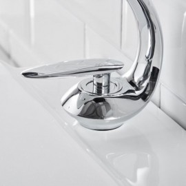 Basin Faucet With Modern Long Arc Design For Bathroom