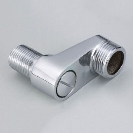 Long Chrome S Connection For Shower Faucet With Shut-Off Valve