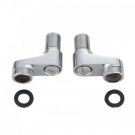 Long Chrome S Connection For Shower Faucet With Shut-Off Valve