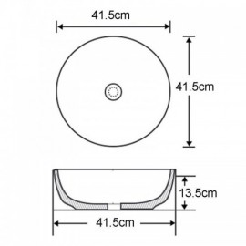 Round Countertop Ceramic Washbasin With Black Edge For Bathroom