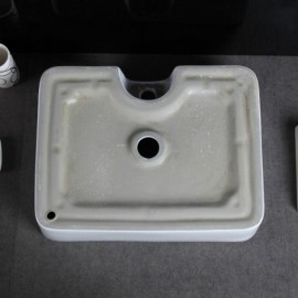 Rectangular Countertop Sink In Modern White Ceramic For Bathroom