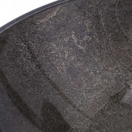 Black Waterfall Round Tempered Glass Sink With Faucet For Bathroom