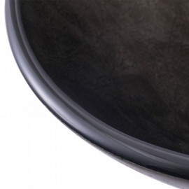 Black Waterfall Round Tempered Glass Sink With Faucet For Bathroom