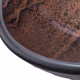 Retro Waterfall Round Tempered Glass Countertop Washbasin With Faucet For Bathroom