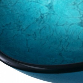 Countertop Washbasin Blue Round Tempered Glass With Faucet For Bathroom