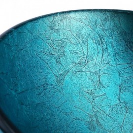 Countertop Washbasin Blue Round Tempered Glass With Faucet For Bathroom