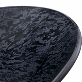 Waterfall Black Tempered Glass Sink With Faucet For Bathroom