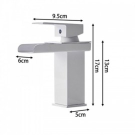 Copper Waterfall Basin Mixer White For Bathroom