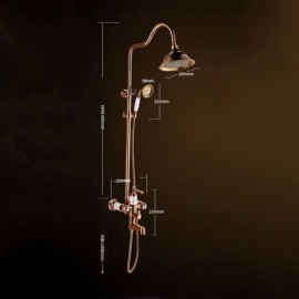 Shower Faucet With Rose Gold Copper Faucet For Bathroom