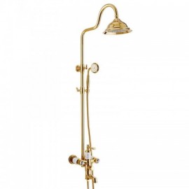 Shower Faucet With Gold Copper Faucets For Bathroom