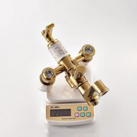 Shower Faucet With Gold Copper Faucets For Bathroom