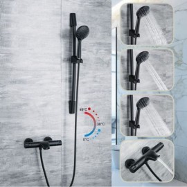 Black Copper Thermostatic Wall Mounted Hand Shower Mixer For Bathroom