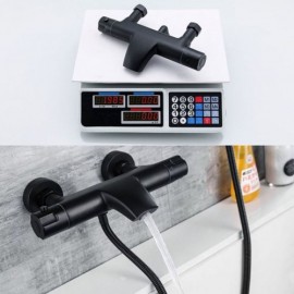 Black Copper Thermostatic Wall Mounted Hand Shower Mixer For Bathroom