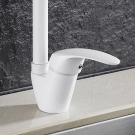 Modern White Copper Kitchen Mixer