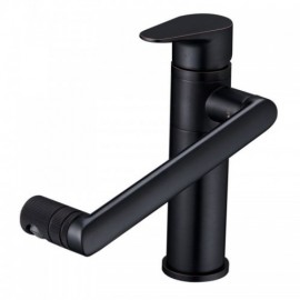 Rotating Copper Washbasin Mixer Black Orb For Bathroom