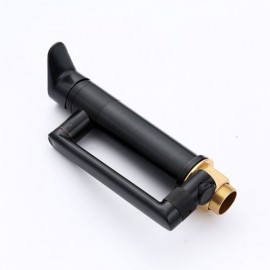 Rotating Copper Washbasin Mixer Black Orb For Bathroom