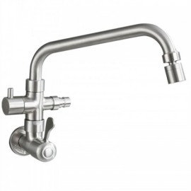 Folded Rotatable Wall-Mounted Cold Water Kitchen Faucet With Washing Machine Interface