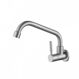Wall-Mounted Cold Water Kitchen Faucet Brushed Copper