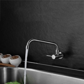 Wall-Mounted Cold Water Kitchen Faucet Brushed Copper