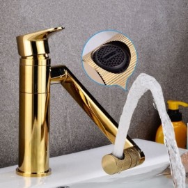 Copper Basin Mixer Gold For Bathroom Rotating Gold