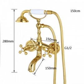 Contemporary Shower Faucet In Solid Brass Gold Finish