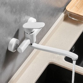 Copper Wall-Mounted Kitchen Mixer 2 Holes Black/White