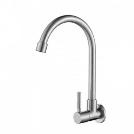Wall-Mounted Cold Water Kitchen Faucet Brushed Copper