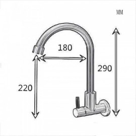 Wall-Mounted Cold Water Kitchen Faucet Brushed Copper
