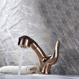 Basin Mixer With Removable Copper Nozzle Rose Gold