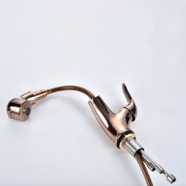 Basin Mixer With Removable Copper Nozzle Rose Gold