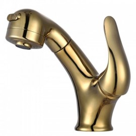 Basin Mixer With Removable Copper Nozzle Gold