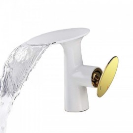 Copper Waterfall Basin Mixer For Chrome Bathroom