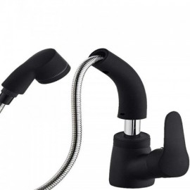 Basin Mixer With Removable Lifting Nozzle Black Copper