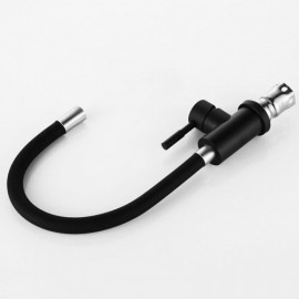 Wall-Mounted Kitchen Mixer Copper Rubber Free Rotation Black