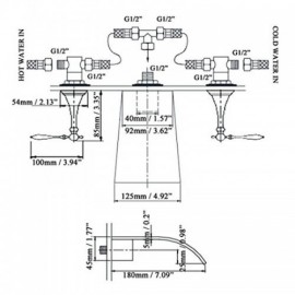 Wall-Mounted Waterfall Sink Faucet In Solid Brass Chrome Finish With Double Handle