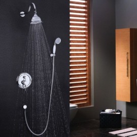 Vintage Solid Brass Shower And Hand Shower Set Chrome/Gold/Orb