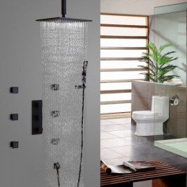 Shower System With High Ceiling Mounted Head 6 Body Sprays And Hand Shower