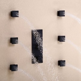 Shower System With High Ceiling Mounted Head 6 Body Sprays And Hand Shower