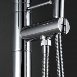 Floor Mounted Bathtub Mixer In Solid Brass 3 Colors