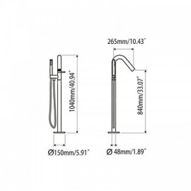 Floor Mounted Bathtub Mixer In Solid Brass 3 Colors