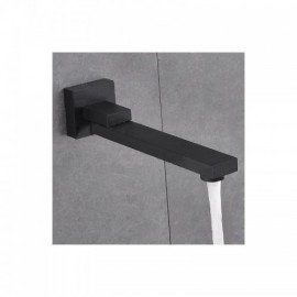 Chrome/Black Bathtub Faucet With Swivel Spout