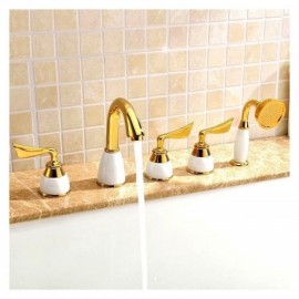 5 Hole Bathtub Faucet Gold/Antique/Chrome