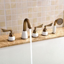 5 Hole Bathtub Faucet Gold/Antique/Chrome