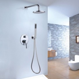 Contemporary Shower Faucet With Hand Shower And Fittings
